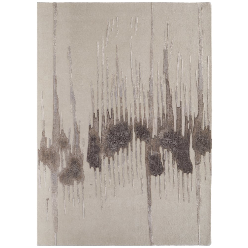 Anya Transitional Abstract, Ivory/Brown/Taupe, 3'-6" x 5'-6" Accent Rug
