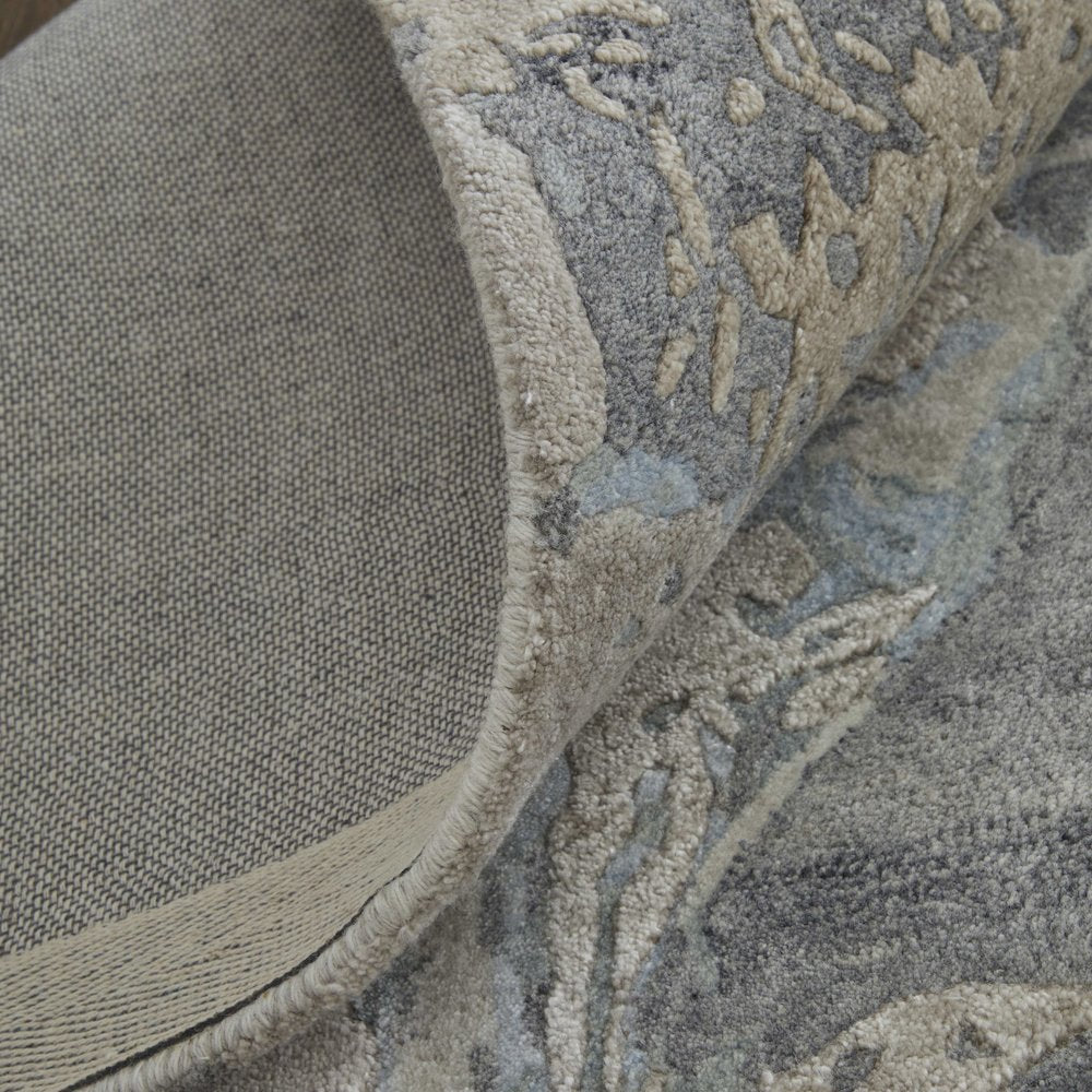 Zarah Modern Watercolor, Gray/Tan/Blue, 8' x 10' Area Rug