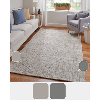 Belfort Modern Crosshatch Rug, Ivory Sand/Charcoal Gray, 2ft x 3ft Accent Rug, 8698667FIVY000P00