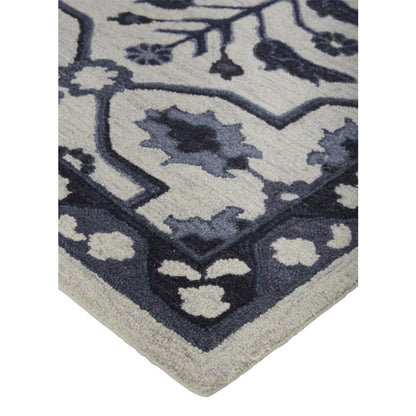 Fallon Rustic Farmhouse Rug, Flora/Fauna, Warm Dark Gray, 9ft x 12ft Area Rug, FLN8839FIVY000G00