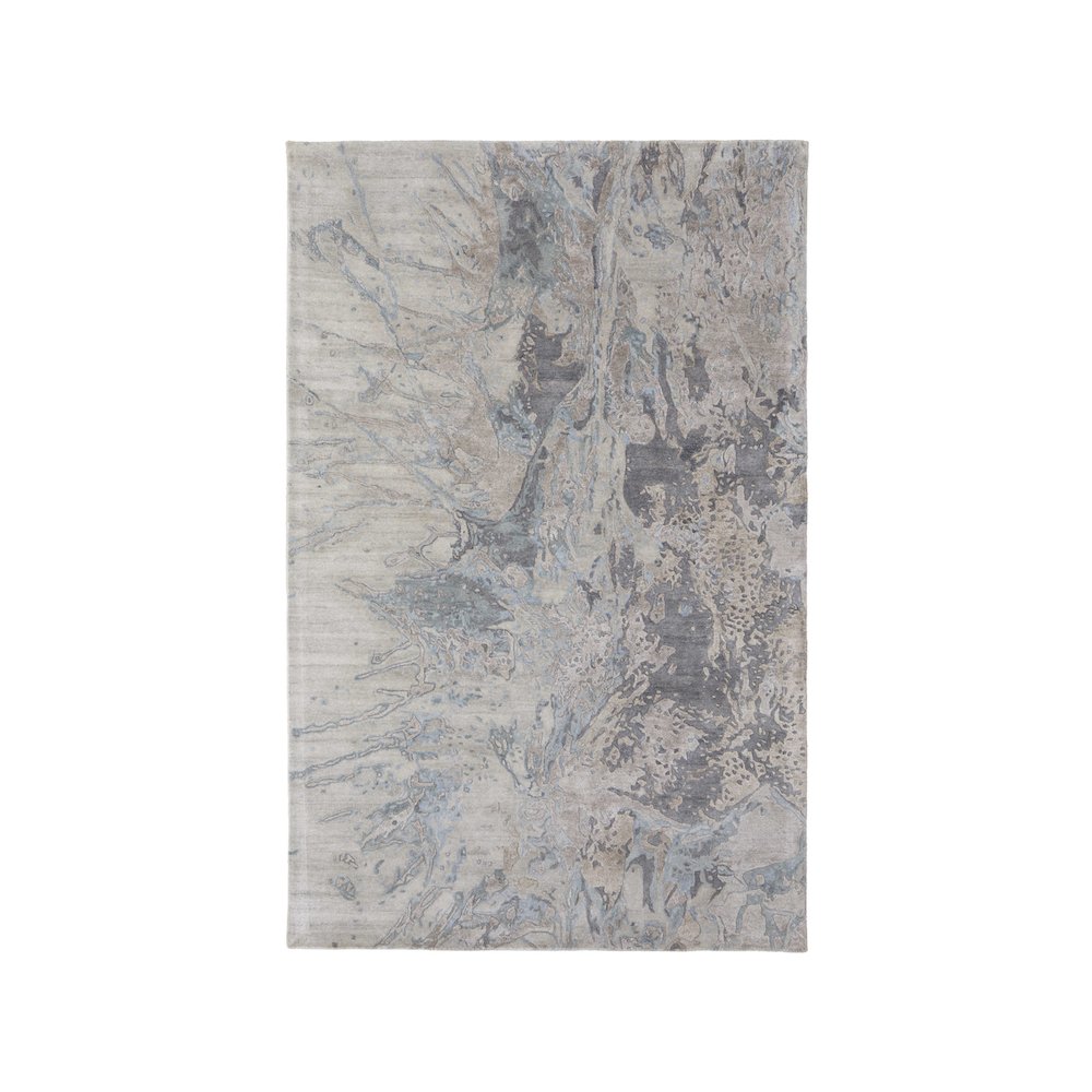 Zarah Modern Watercolor, Gray/Tan/Blue, 8' x 10' Area Rug