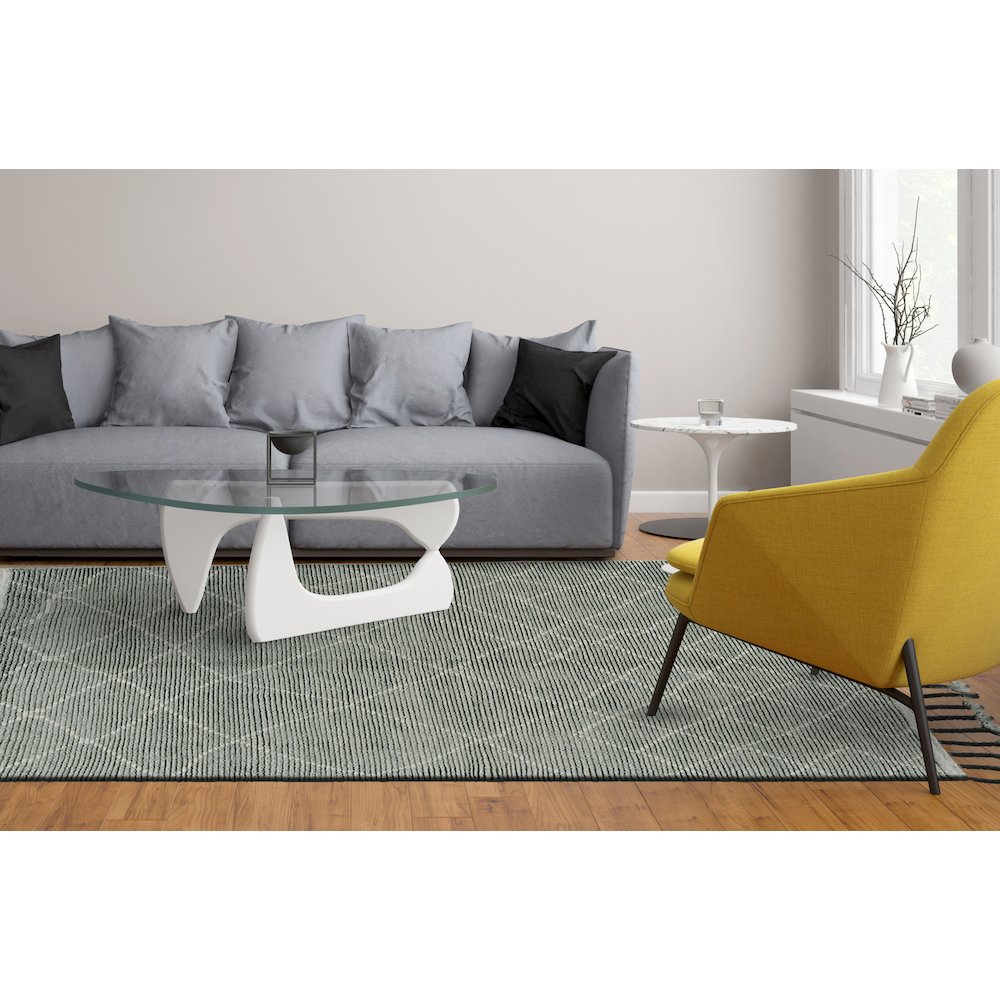 Twain Transitional Diamond, Green/Gray/Ivory, 4' x 6' Accent Rug