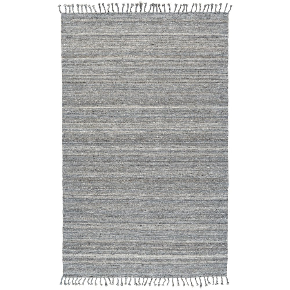 Brady Transitional Stripes, Gray/Blue/Ivory, 5' x 8' Area Rug