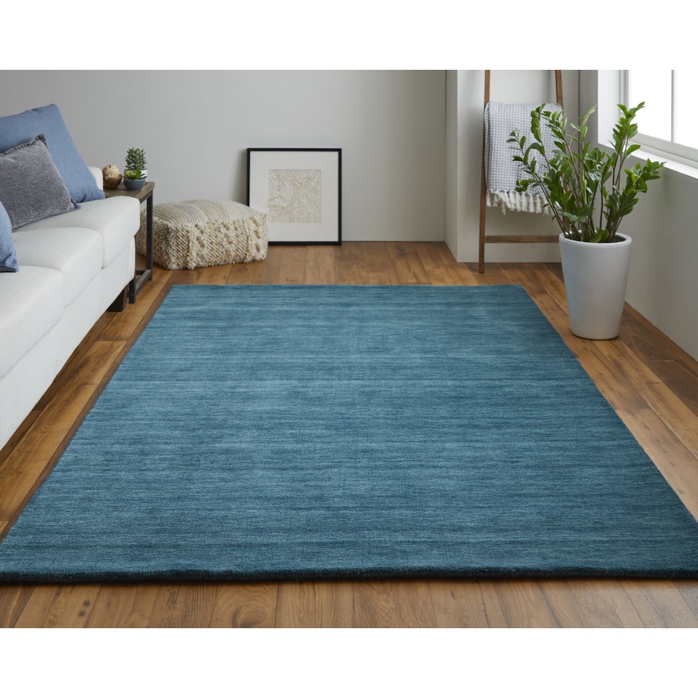 Luna Hand Woven Marled Wool Rug, Teal Blue/Green, 3ft-6in x 5ft-6in Accent Rug, 5798049FTEL000C50
