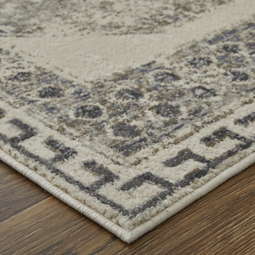Kano Transitional Distressed, Ivory/Taupe/Gray, 7'-10" x 11' Area Rug