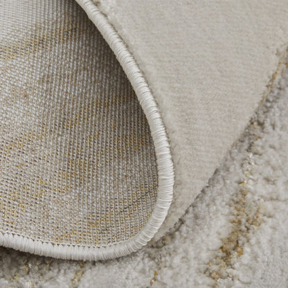 Aura Modern Abstract, Ivory/Taupe/Gold, 3'-11" x 6' Accent Rug