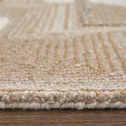 Pollock Modern Geometric, Ivory/Brown/Tan, 3'-6" x 5'-6" Accent Rug