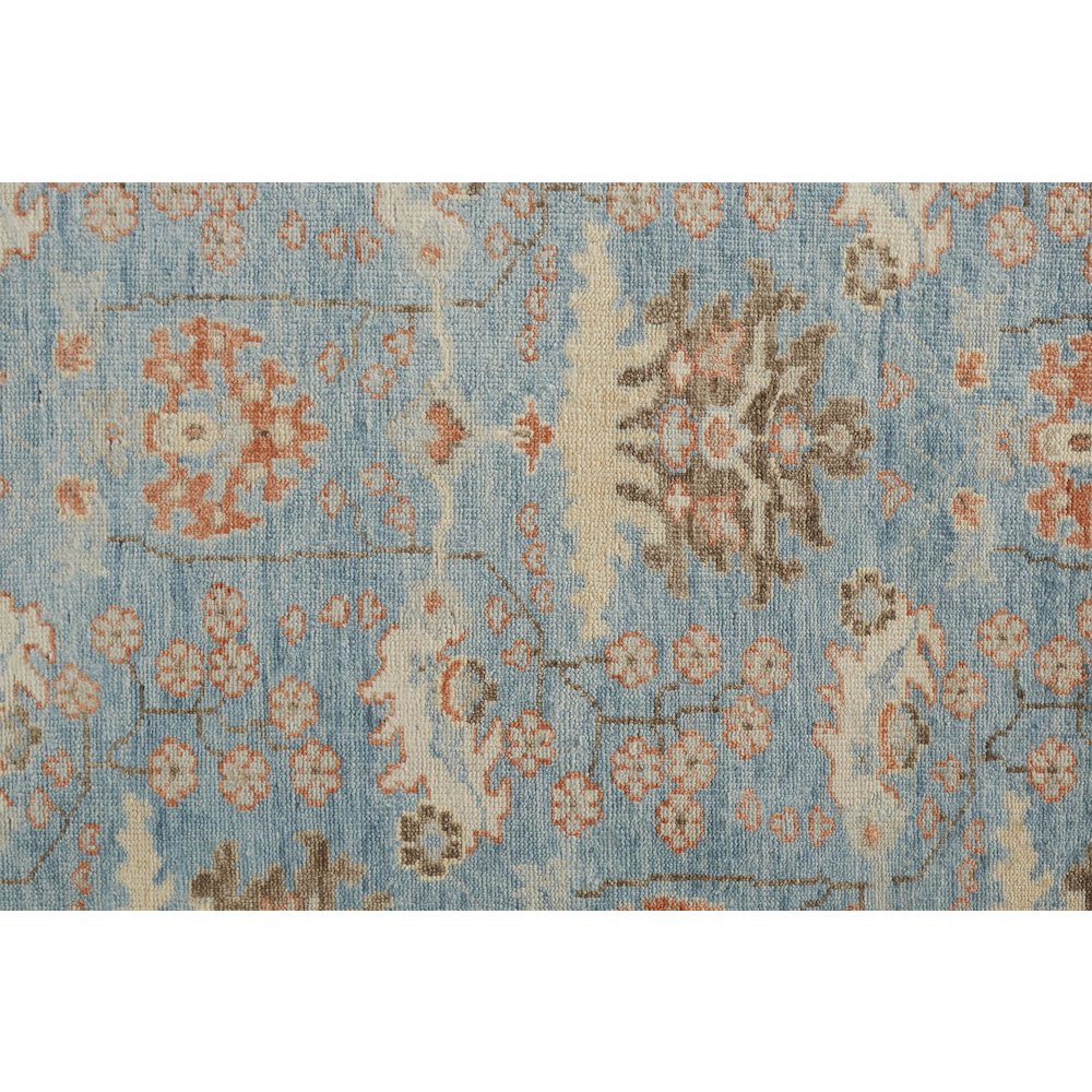 Beall Luxury Wool Rug, Ornamental Floral, Cool Blue, 5ft-6in x 8ft-6in Area Rug, BEA6710FBLUBRNE50