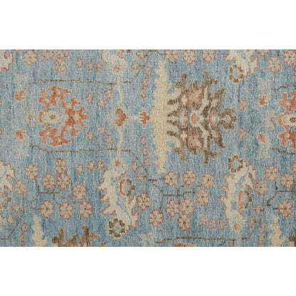 Beall Luxury Wool Rug, Ornamental Floral, Cool Blue, 5ft-6in x 8ft-6in Area Rug, BEA6710FBLUBRNE50