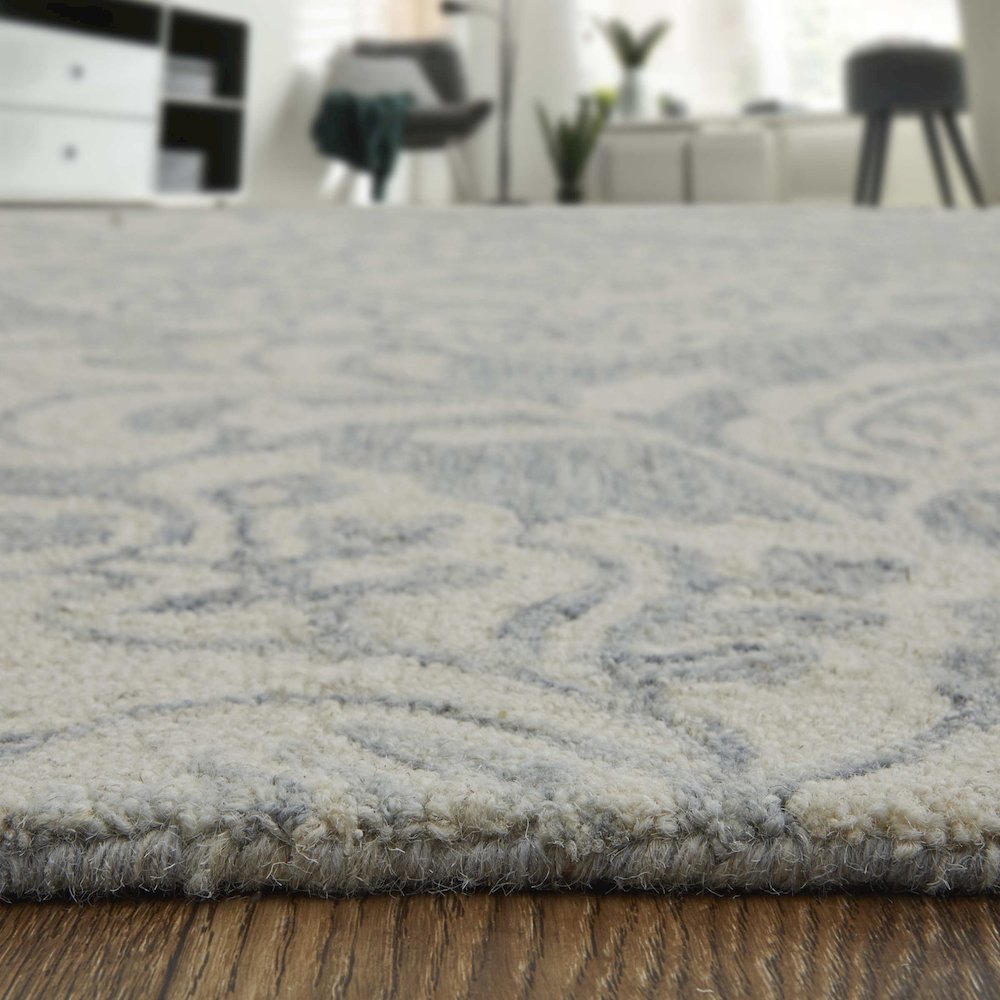 Belfort Modern Floral Paisley Rug, Celestial Blue/Ivory, 8ft x 10ft Area Rug, 8698776FBLUGRYF00