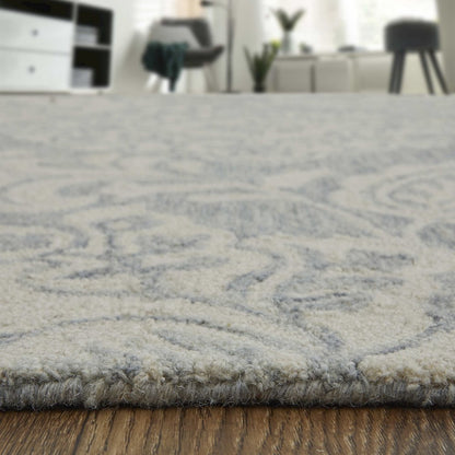 Belfort Modern Floral Paisley Rug, Celestial Blue/Ivory, 8ft x 10ft Area Rug, 8698776FBLUGRYF00