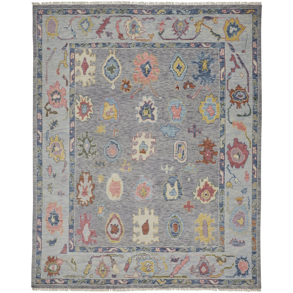 Karina Traditional Persian, Blue/Gray/Red, 5'-6" x 8'-6" Area Rug