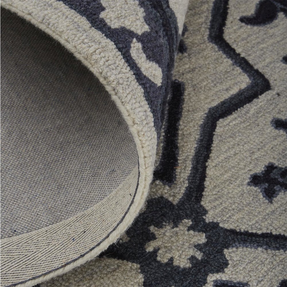 Fallon Rustic Farmhouse Rug, Flora/Fauna, Warm Dark Gray, 9ft x 12ft Area Rug, FLN8839FIVY000G00