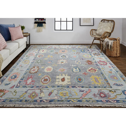 Karina Traditional Persian, Blue/Gray/Red, 5'-6" x 8'-6" Area Rug