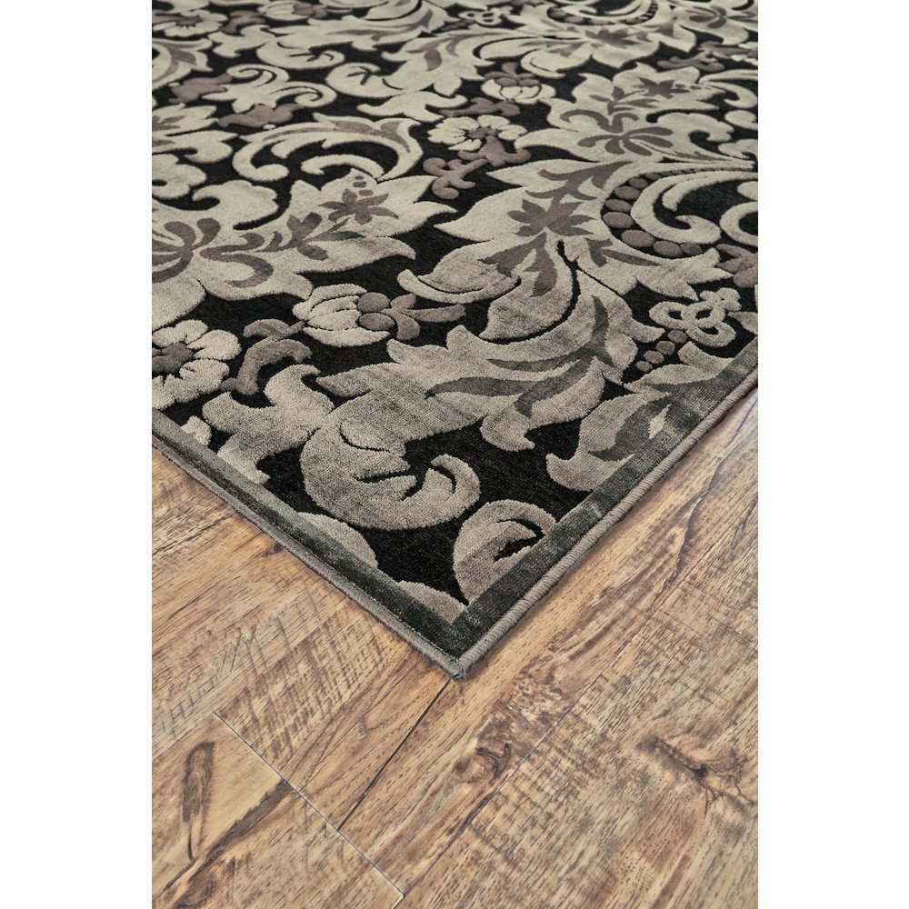 Transitional Floral & Botanical, Taupe/Black/Gray, 7'-6" x 10'-6" Area Rug