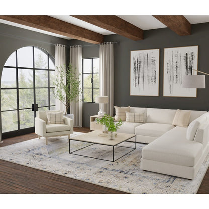 Melrose Transitional Distressed, Ivory/Green/Blue, 7'-10" x 10'-3" Area Rug
