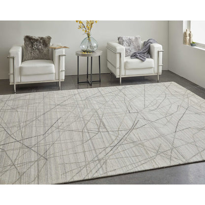 Whitton Modern Abstract, Ivory/Gray, 2' x 3' Accent Rug