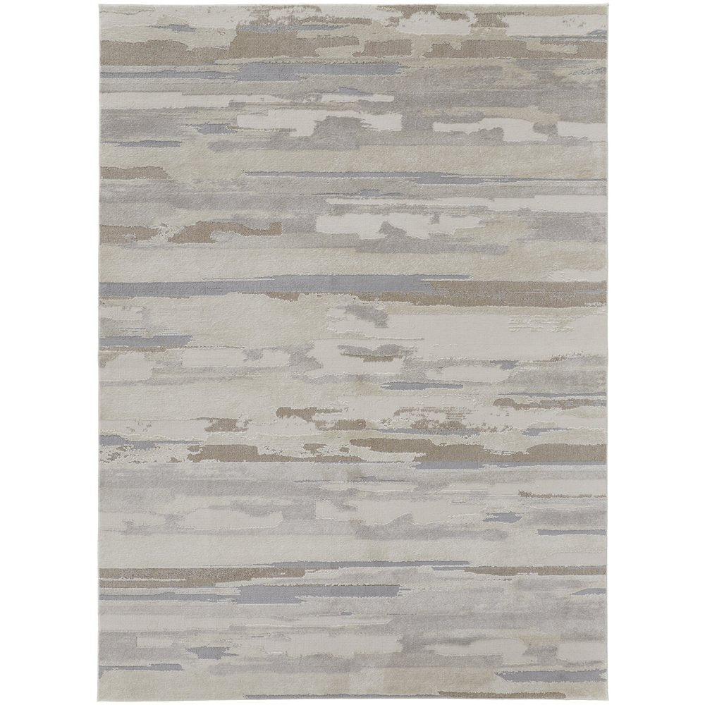 Vancouver Modern Abstract, Ivory/Tan/Brown, 12' x 15' Area Rug