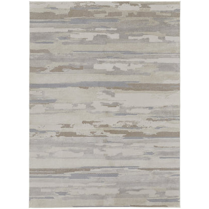Vancouver Modern Abstract, Ivory/Tan/Brown, 12' x 15' Area Rug