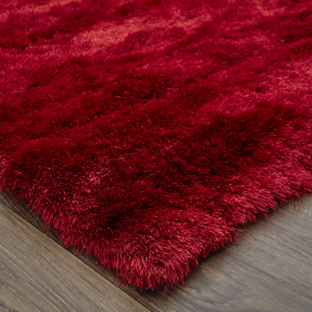 Indochine Plush Shag Rug with Metallic Sheen, Cranberry Red, 10ft x 10ft Round, 4944550FCBY000N95