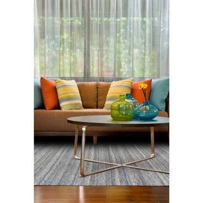 Brady Transitional Stripes, Gray/Blue/Ivory, 5' x 8' Area Rug