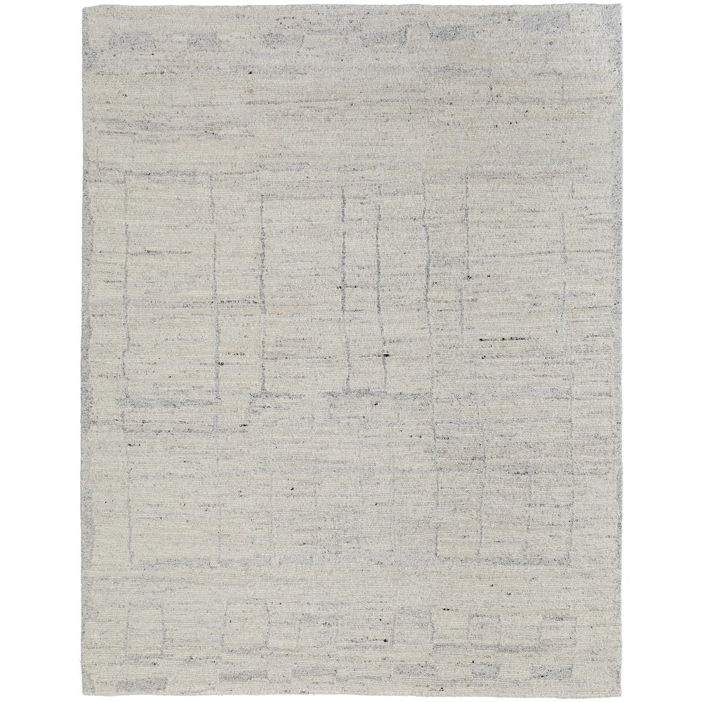 Navaro Modern Distressed, Ivory/Gray/Blue, 5'-6" x 8'-6" Area Rug
