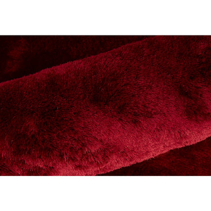Indochine Plush Shag Rug with Metallic Sheen, Cranberry Red, 10ft x 10ft Round, 4944550FCBY000N95