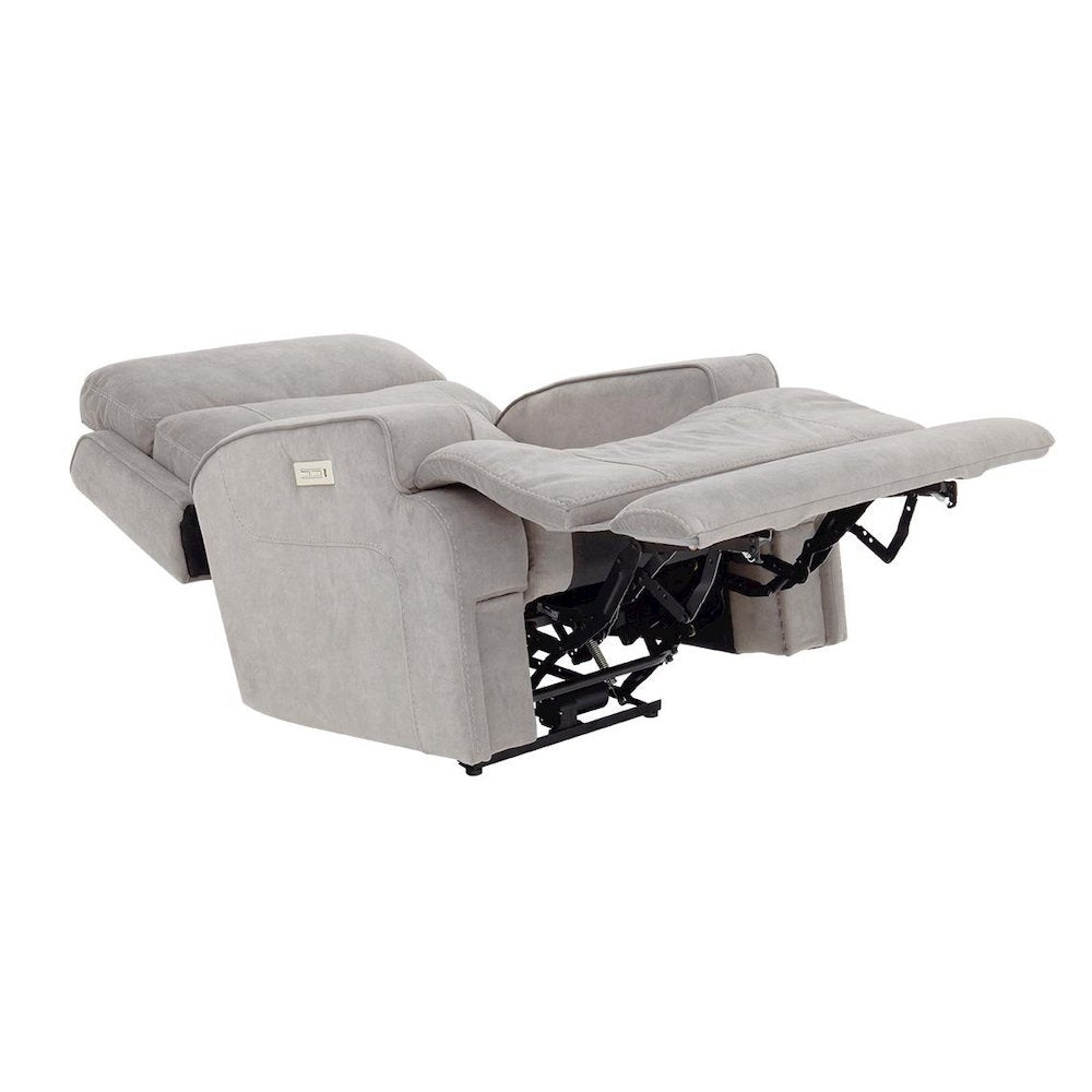 Gray Power Recliner with Adjustable Headrest and Footrest Extension