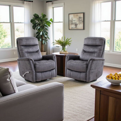 Capri Charcoal Recliner Nursery Glider Set – Elegant Boucle Chairs for Comfort