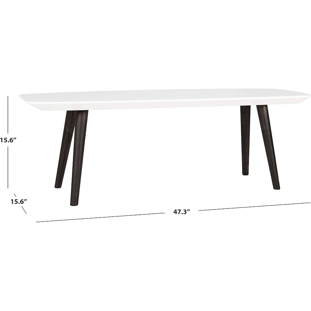 Home Collection Josiah Mid-Century Modern White and Dark Brown Coffee Table