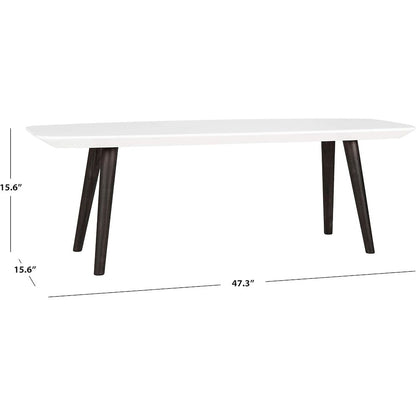 Home Collection Josiah Mid-Century Modern White and Dark Brown Coffee Table