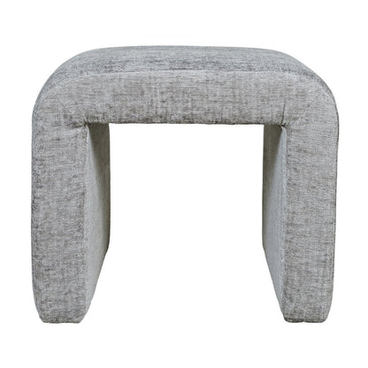 Modern Curved Upholstered Waterfall Jacquard Petite Ottoman Bench - Set of 2