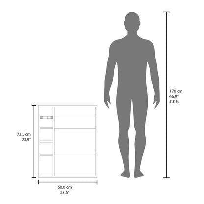 Clayton Medicine Cabinet, 1 Door, 7 Shelves, White