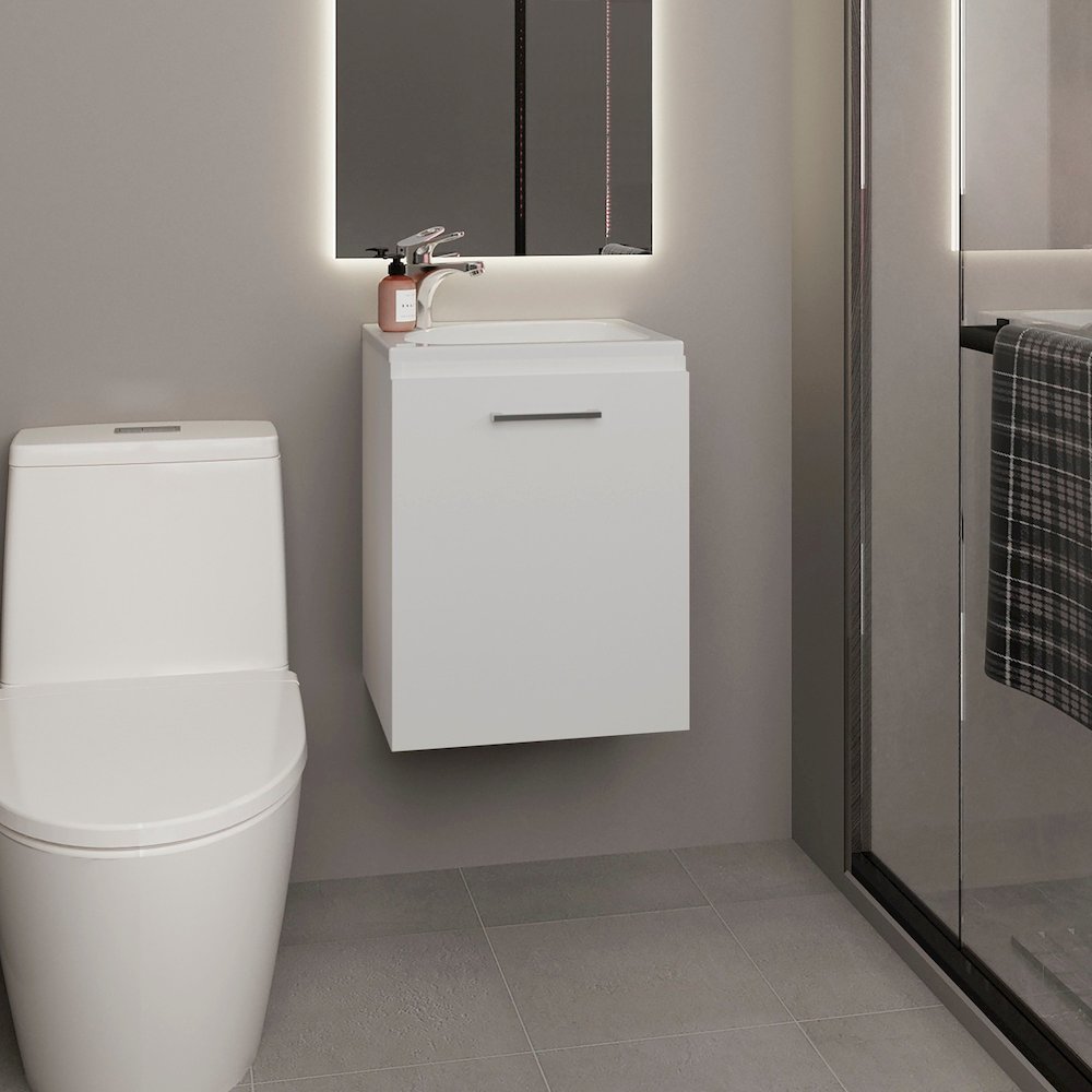 Bothell Bathroom Vanity, 1 Door, White