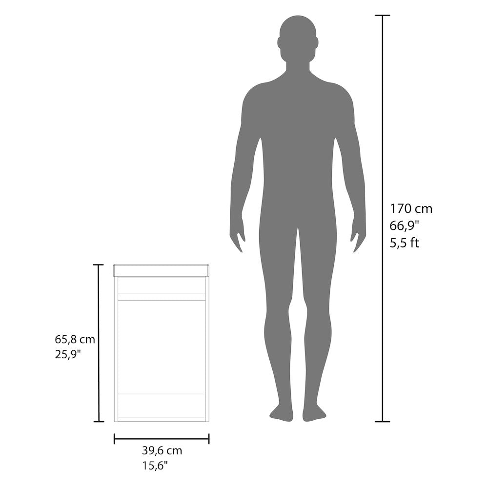 Homer Floor Bathroom 32" H, One Door and Two Interior Shelve, White