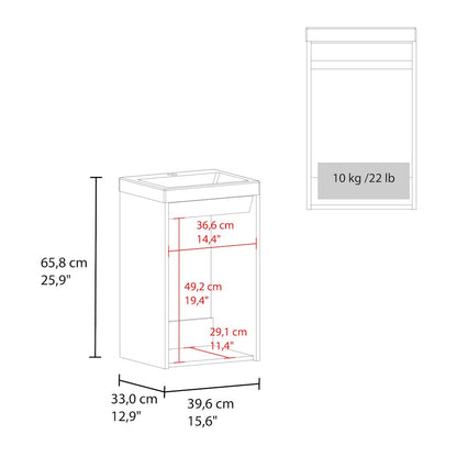 Homer Floor Bathroom 32" H, One Door and Two Interior Shelve, White