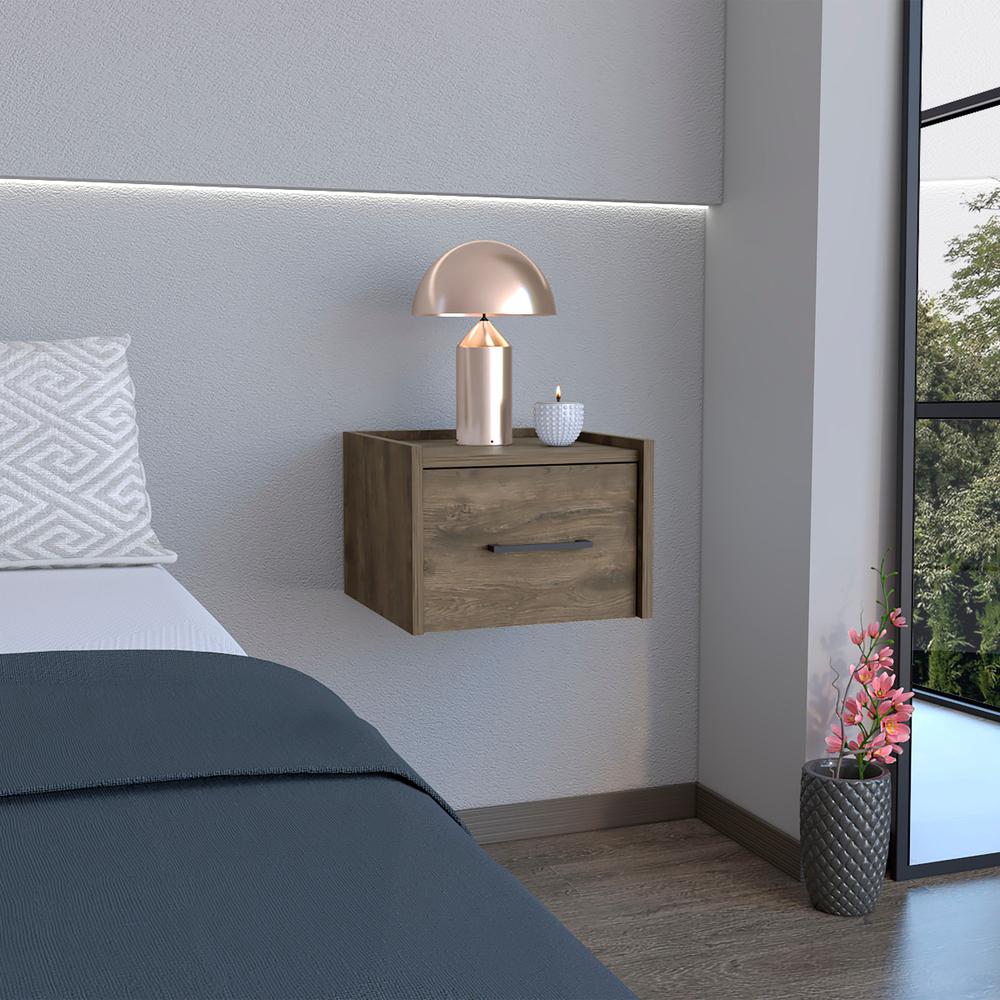 Floating Nightstand, Space-Saving Design with Handy Drawer and Surface