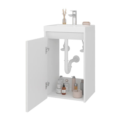 Homer Floor Bathroom 32" H, One Door and Two Interior Shelve, White