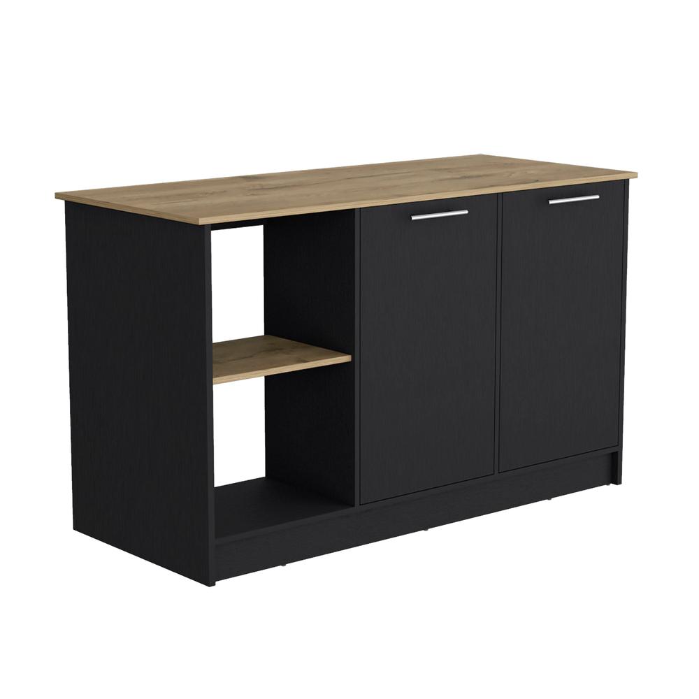 Kitchen Island with Large Countertop, Storage/Shelves/Double Door Cabinet