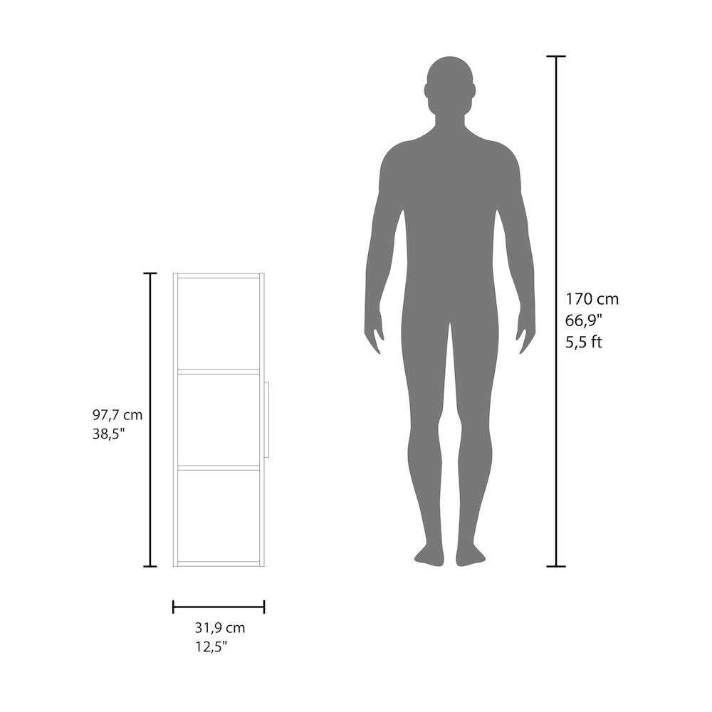Elliott Medicine 38"H Single Door Cabinet, Three Shelves, White/Dark Walnut
