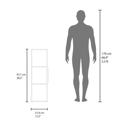 Elliott Medicine 38"H Single Door Cabinet, Three Shelves, White/Dark Walnut