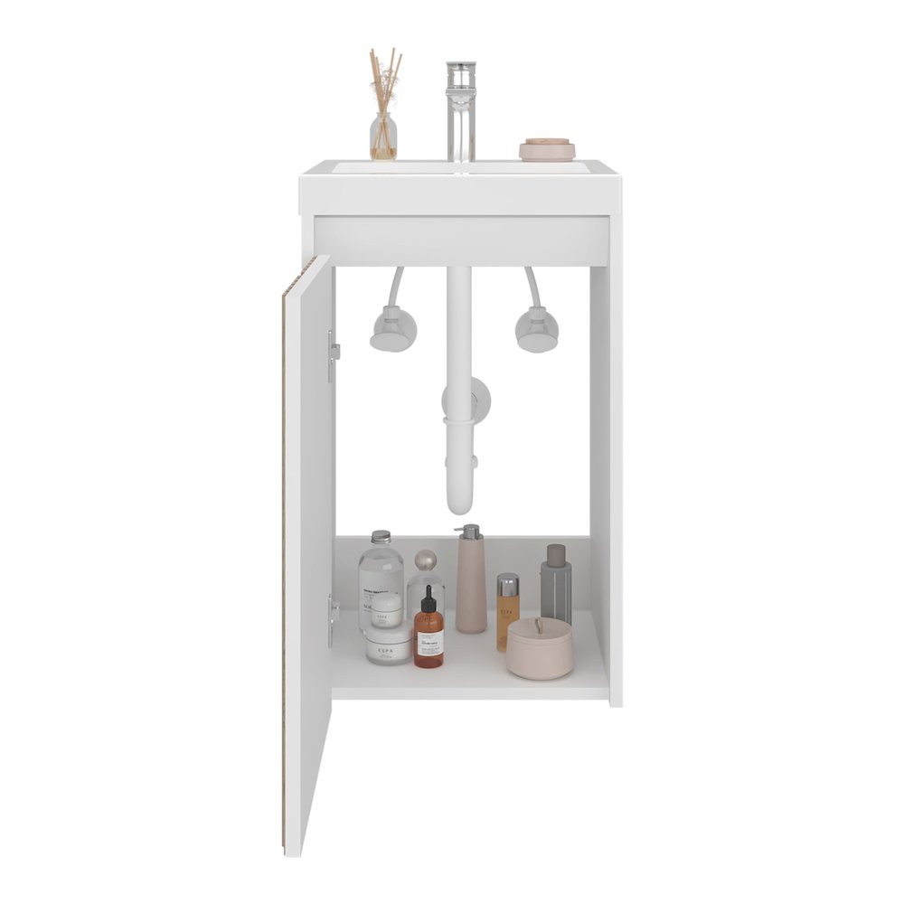 Homer Floor Bathroom 32" H, One Door and Two Interior Shelve, White