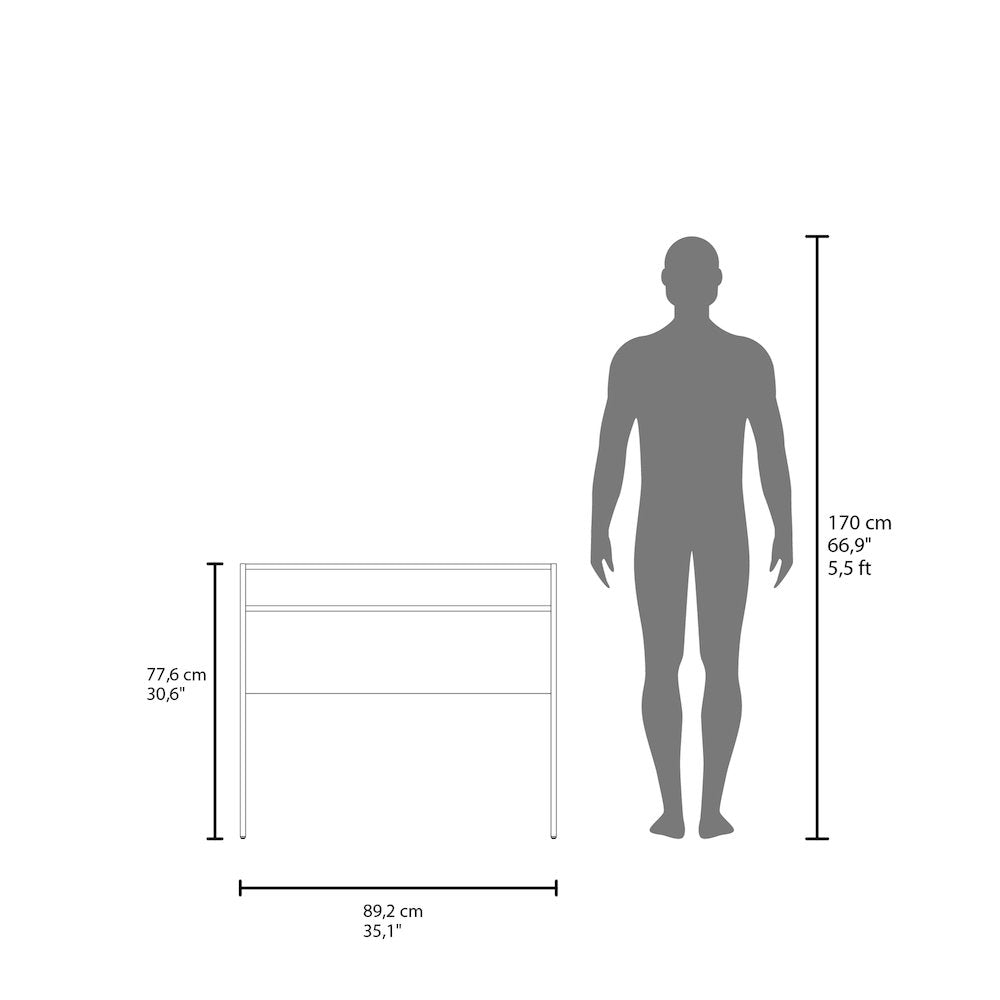 Craig Computer Desk with 1 Shelf, White