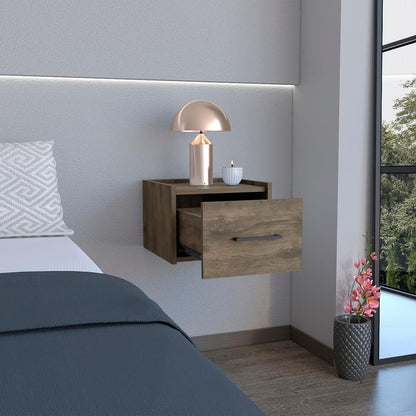 Floating Nightstand, Space-Saving Design with Handy Drawer and Surface
