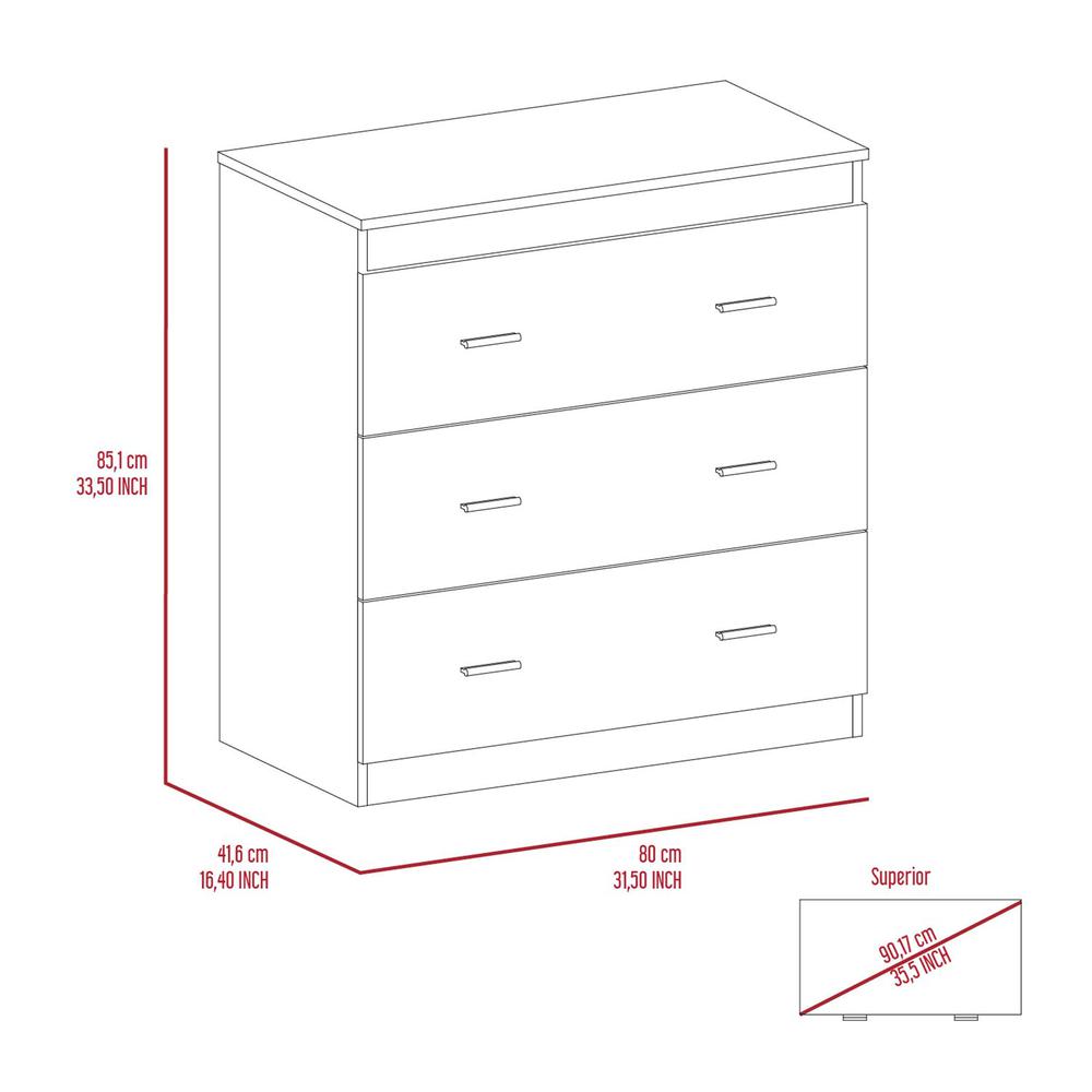 Medway 3 Piece Bedroom Set, 2 Cocora 6 Drawer Dressers + Capri Dresser, Black