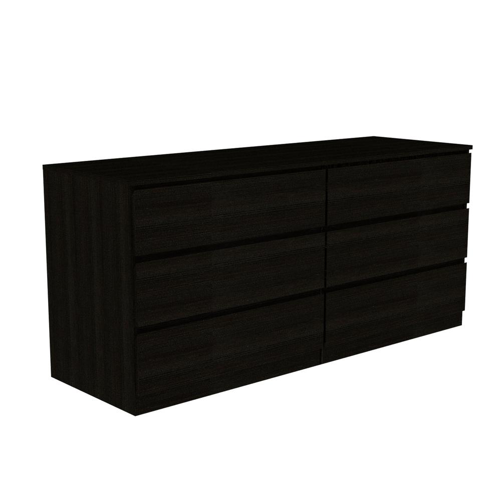Medway 3 Piece Bedroom Set, 2 Cocora 6 Drawer Dressers + Capri Dresser, Black