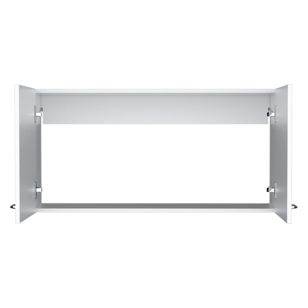 Wall cabinet 19"H, two Doors, two internal Shelves, White