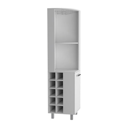 Morocco Corner Bar Single Door Cabinet Two Shelves, Ten Built-in Wine Rack