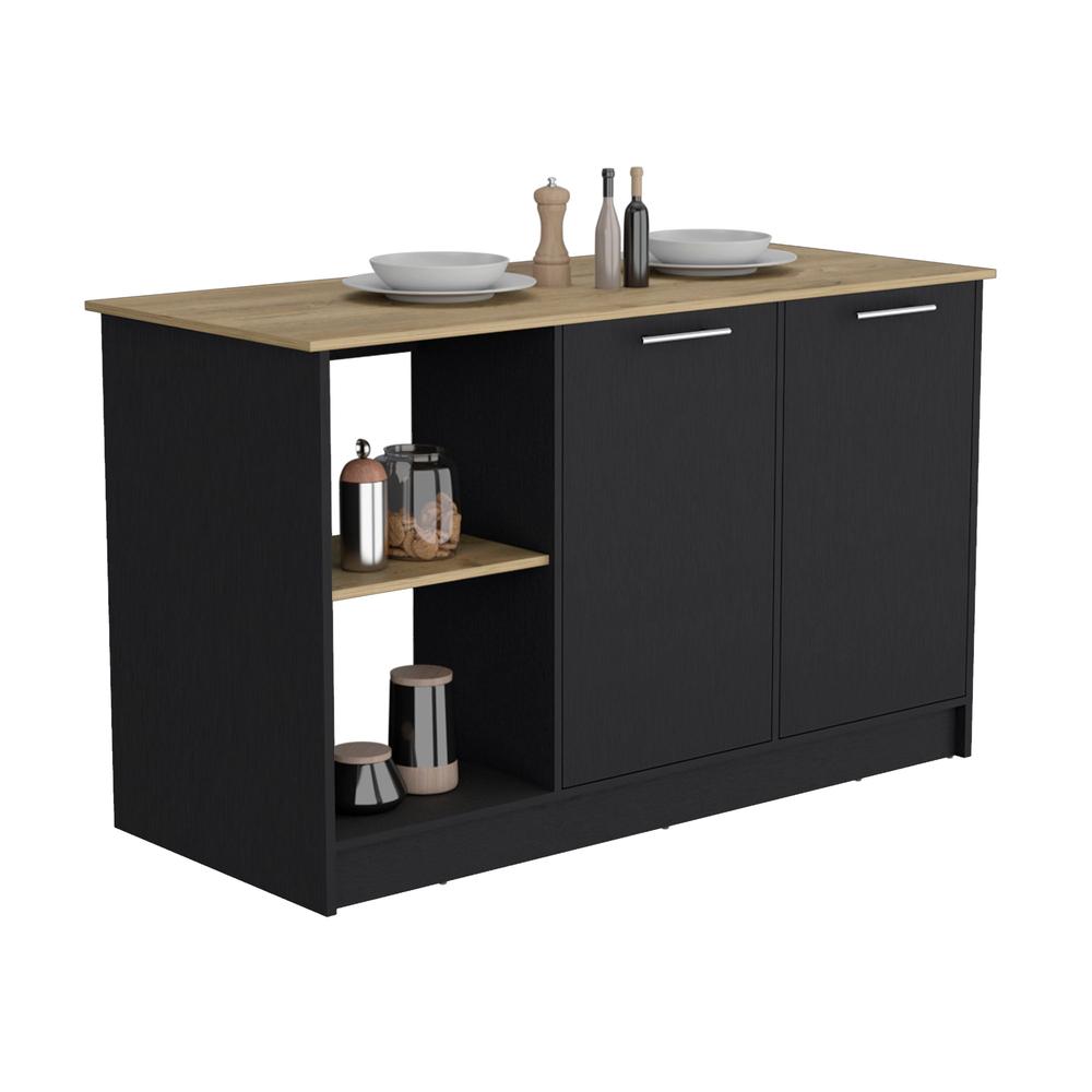 Kitchen Island with Large Countertop, Storage/Shelves/Double Door Cabinet