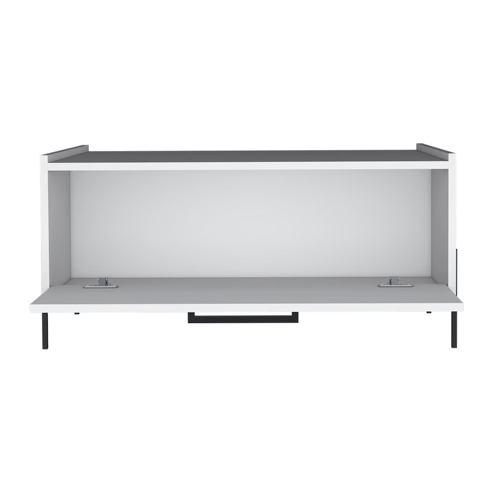 Juneau Coffee Table, 1 shelf, 4 legs, White